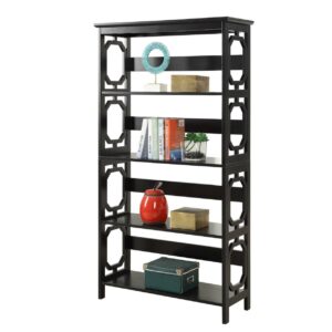 Convenience Concepts Omega Four-Shelf Bookcase in Black Wood Finish