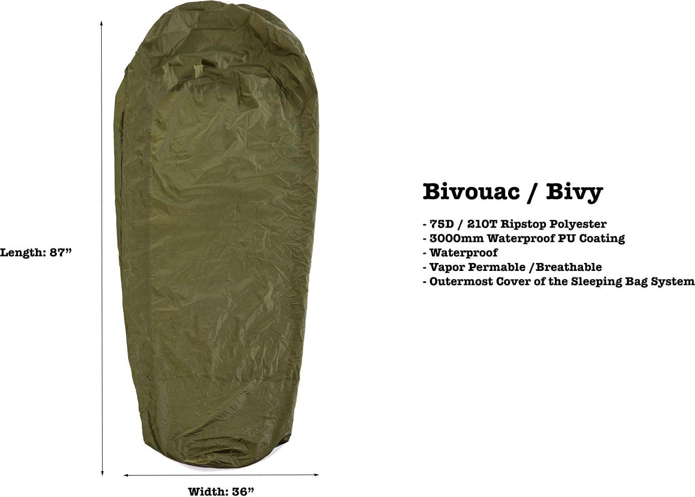 OmniCore Designs Mil-Spec 5-pc. Modular Sleeping Bag System 30F to -30F Mummy - Image 15