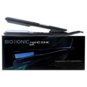 Bio Ionic Onepass Flat Iron, Hydrated and Frizz-Free Hair Styling, 1 Hour Auto Shut-Off, 1-Inch