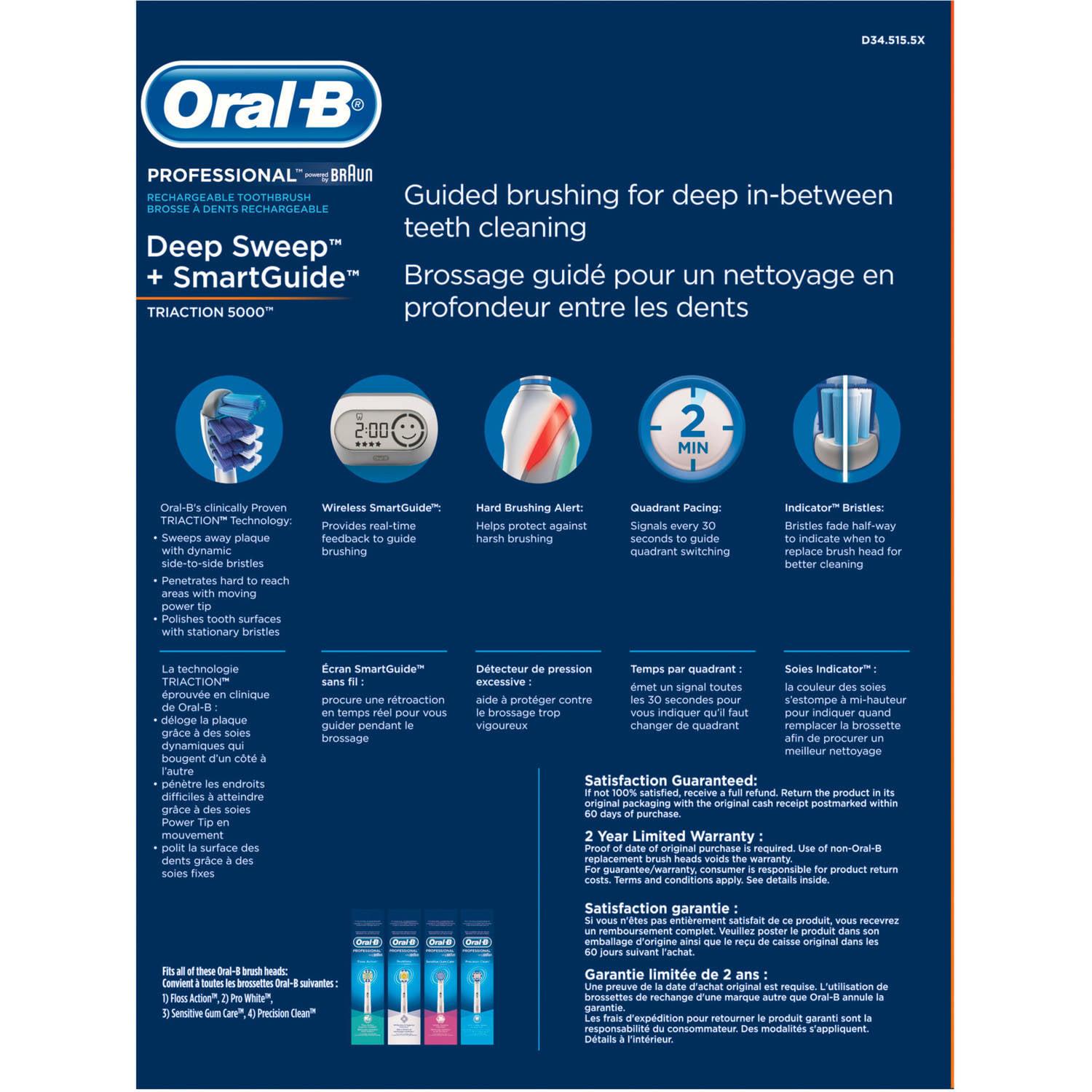 Oral-B Deep Sweep + Smart Guide Triaction 5000 Rechargeable Electric Toothbrush - Image 2