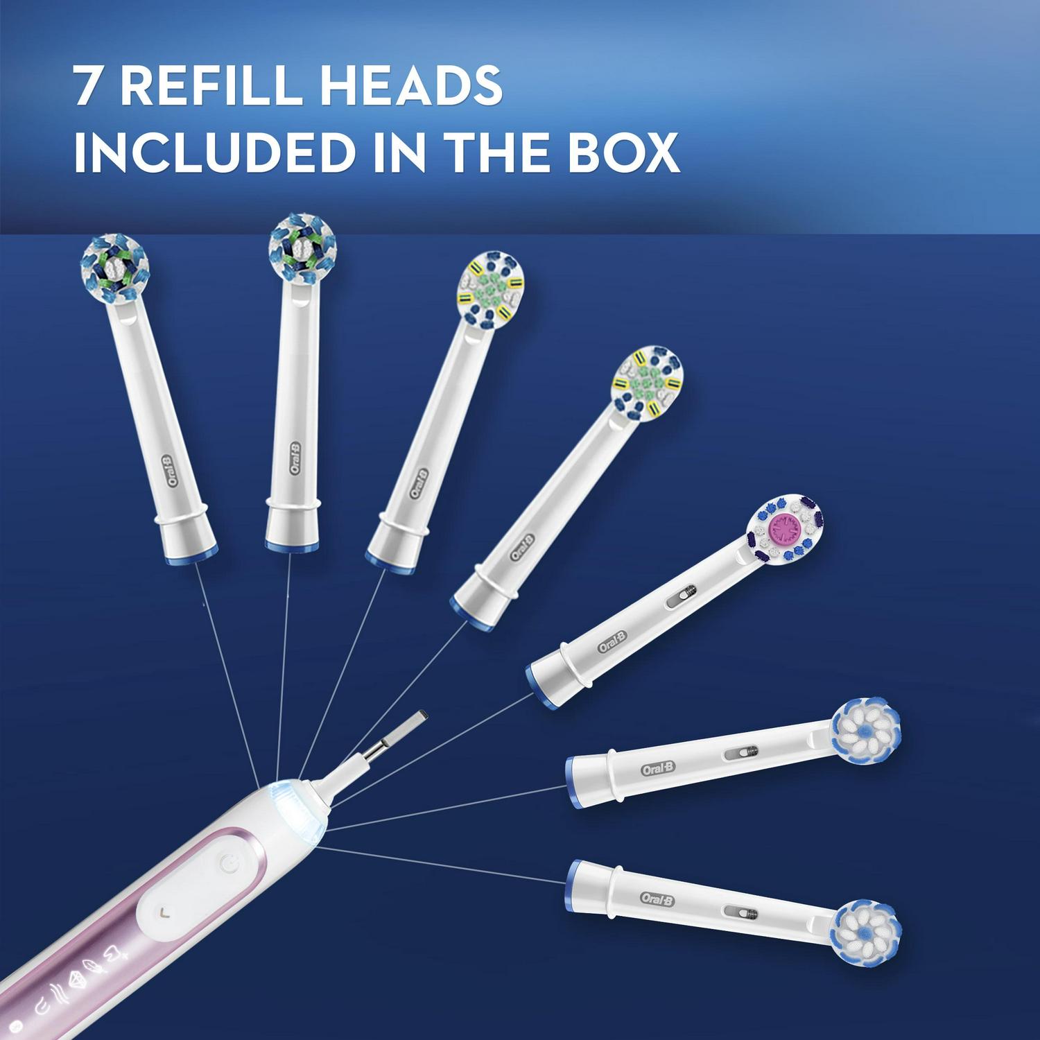 Oral-B Genius X Luxe Rechargeable Electric Toothbrush With Artificial Intelligence, 7 Brush Heads, 1 Travel Case, Sakura Pink - Image 13