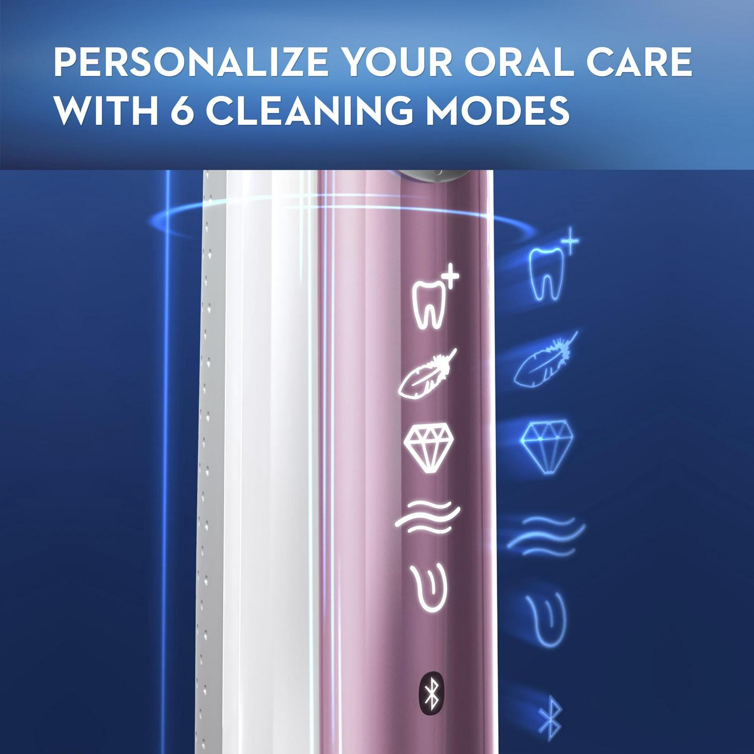 Oral-B Genius X Luxe Rechargeable Electric Toothbrush With Artificial Intelligence, 7 Brush Heads, 1 Travel Case, Sakura Pink - Image 7