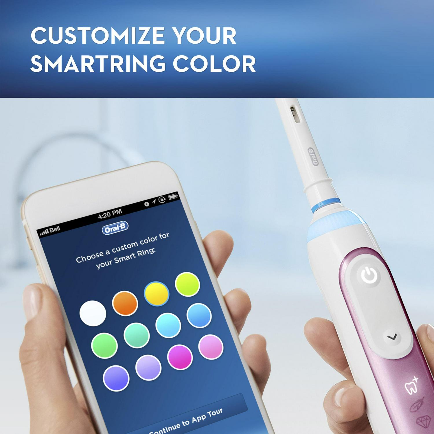 Oral-B Genius X Luxe Rechargeable Electric Toothbrush With Artificial Intelligence, 7 Brush Heads, 1 Travel Case, Sakura Pink - Image 8