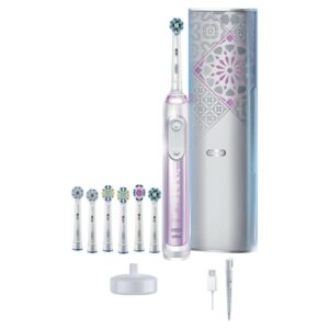 Oral-B Genius X Luxe Rechargeable Electric Toothbrush With Artificial Intelligence, 7 Brush Heads, 1 Travel Case, Sakura Pink