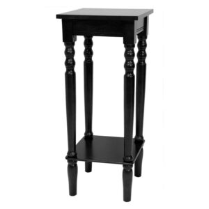 Oriental Furniture 28" Classic Square Plant Stand, Black, wooden