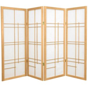 Red Lantern 4 ft. Short Eudes Shoji Screen - Natural - 4 Panels