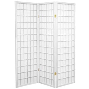 Red Lantern 5 ft. Tall Window Pane Shoji Screen - White - 3 Panels