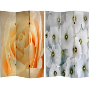 Oriental Furniture 6 ft. Tall Floral Double Sided Room Divider - 3 Panel