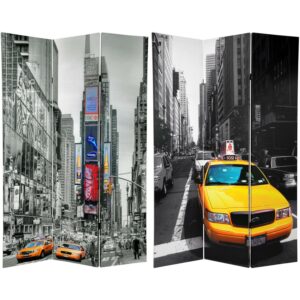 Oriental Furniture 6 ft. Tall New York Taxi Room Divider - 3 Panel