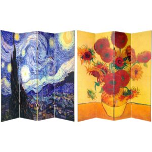 Oriental Furniture 6 ft. Tall Van Gogh Canvas Room Divider - 4 Panel
