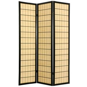 Oriental Furniture 6 ft. Tall Kimura Shoji Screen - 6 Panel - Black