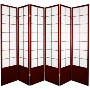 Oriental Furniture 6 ft. Tall Zen Shoji Screen - Rosewood - 6 Panel