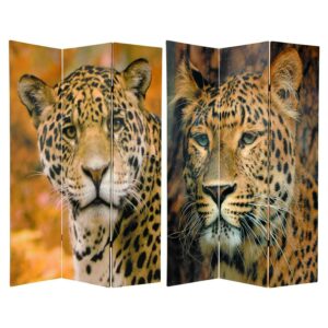 Oriental Furniture 6 ft. Tall Leopard Room Divider - 3 Panel