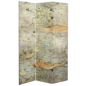 Oriental Furniture 6 ft. Tall Pale Forest Canvas Room Divider - 3 Panel