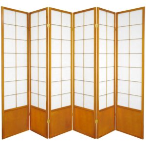Oriental Furniture 6 ft. Tall Zen Shoji Screen - Honey - 6 Panel