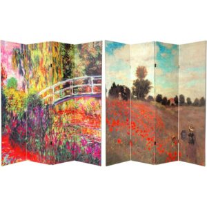 Oriental Furniture 6 ft. Tall Works of Monet Canvas Room Divider - 4 Panel
