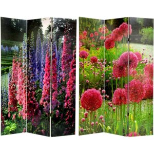 Oriental Furniture 6 ft. Tall French Garden Double Sided Room Divider - 3 Panel