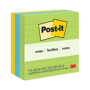 Original Pads In Jaipur Colors, 4 X 4, Lined, 200-Sheet, 3/pack | Bundle of 5 Packs