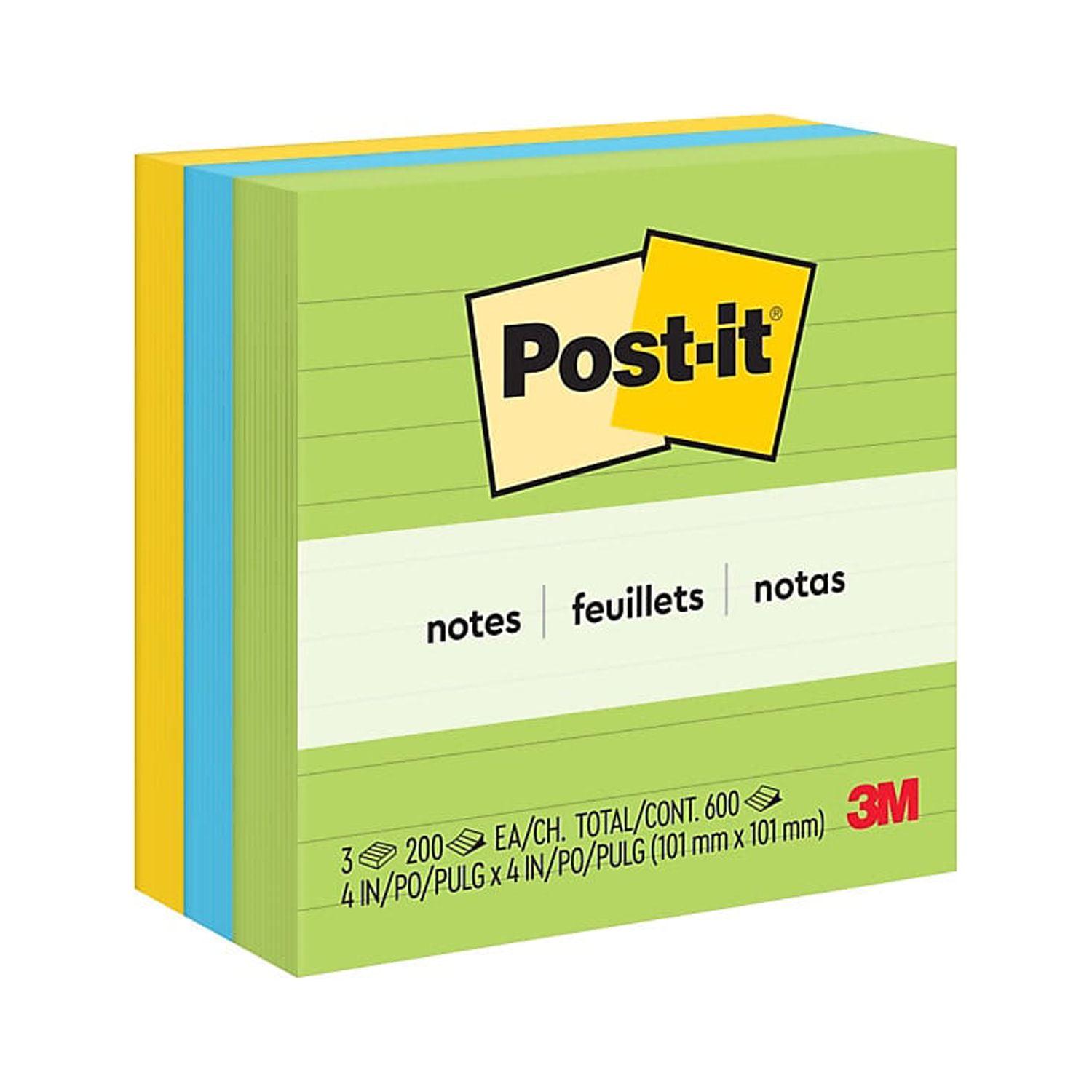 Original Pads In Jaipur Colors, 4 X 4, Lined, 200-Sheet, 3/pack | Bundle of 5 Packs