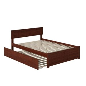 Orlando Platform Bed with Flat Panel Foot Board and Twin Size Urban Trundle Bed, Multiple Colors, Multiple Sizes