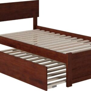 Orlando Platform Bed with Flat Panel Foot Board and Twin Size Urban Trundle Bed, Multiple Colors, Multiple Sizes
