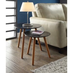 Oslo Nesting End Tables, Black and Natural