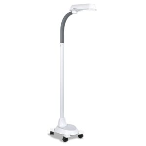 OttLite 18 Watt Floor Lamp with Wheels - Crafting, Sewing, Office, Bedroom, or Reading, White