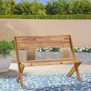 Outdoor Acacia Wood Bench, Teak