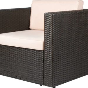 Outdoor Single chair with beige cushion