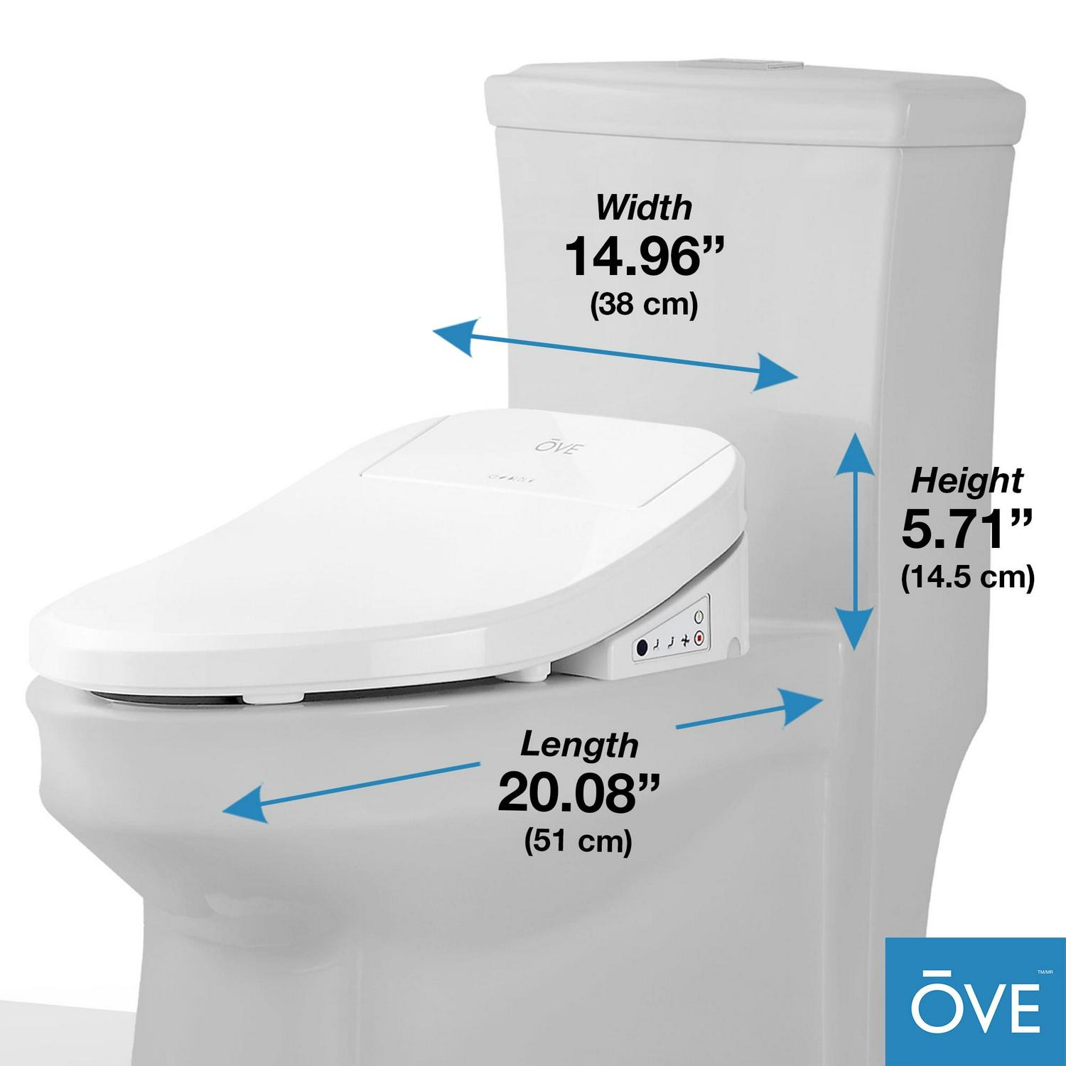 Ove Decors Calero Electric Bidet Elongated Toilet Seat, White - Image 6
