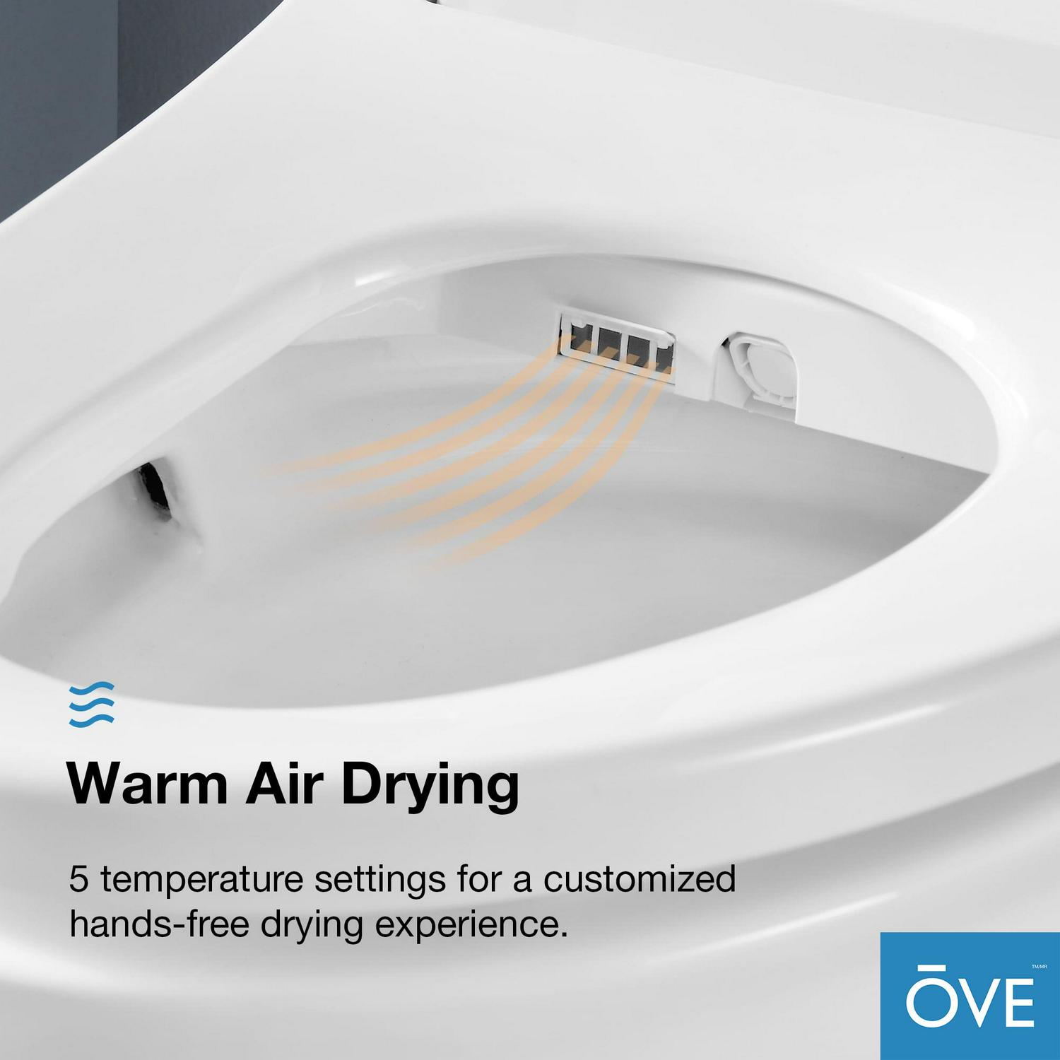 Ove Decors Calero Electric Bidet Elongated Toilet Seat, White - Image 12