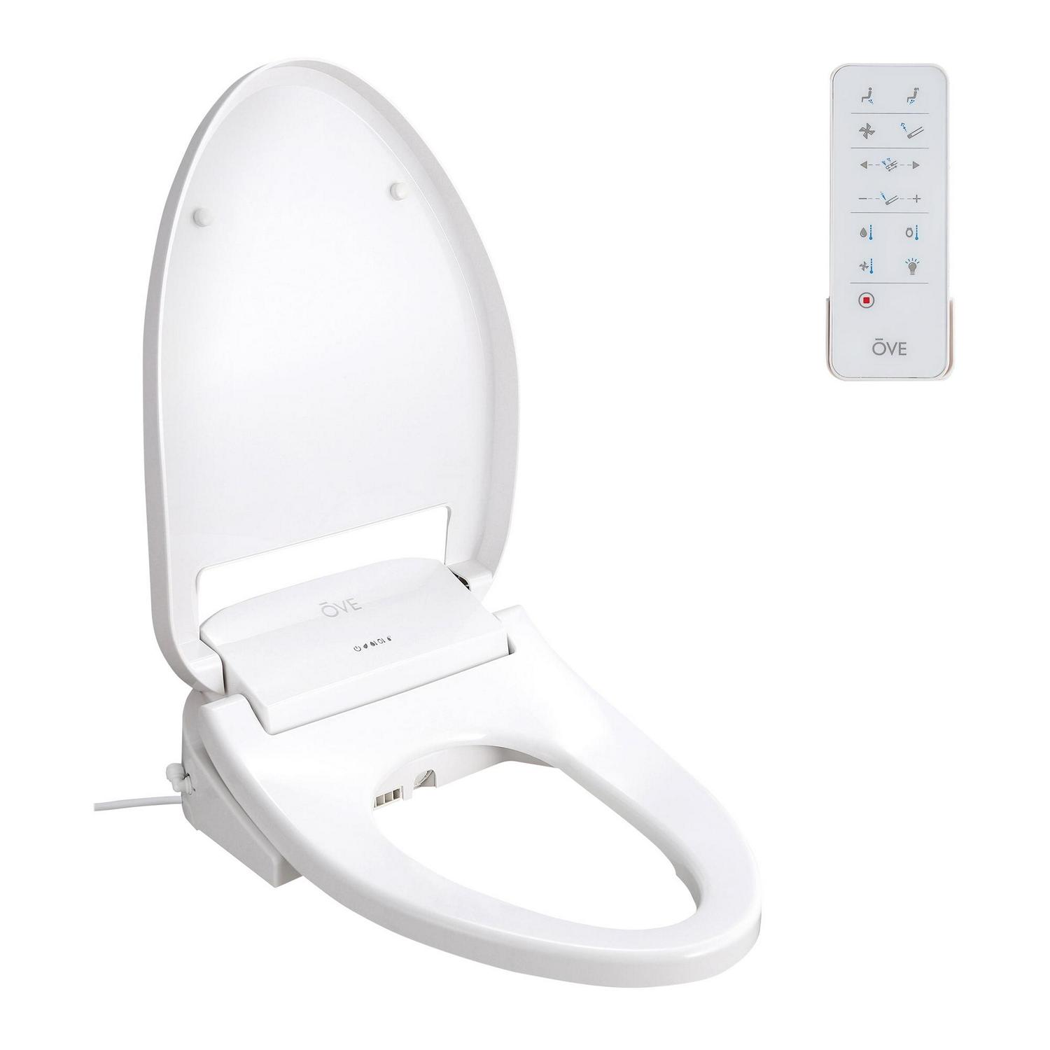 Ove Decors Calero Electric Bidet Elongated Toilet Seat, White