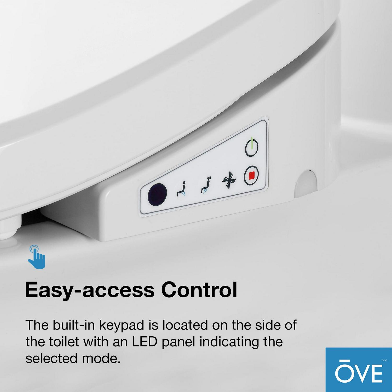 Ove Decors Calero Electric Bidet Elongated Toilet Seat, White - Image 2