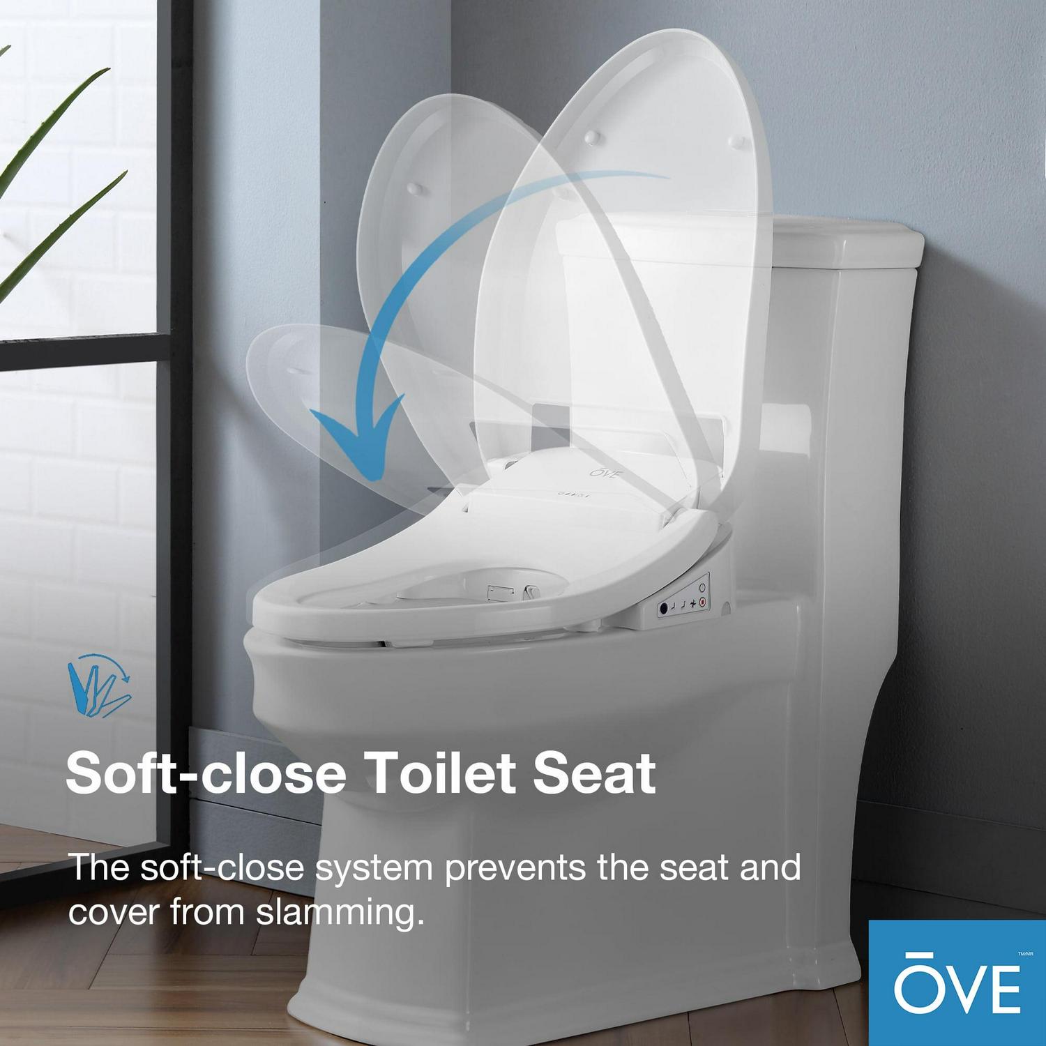 Ove Decors Calero Electric Bidet Elongated Toilet Seat, White - Image 3