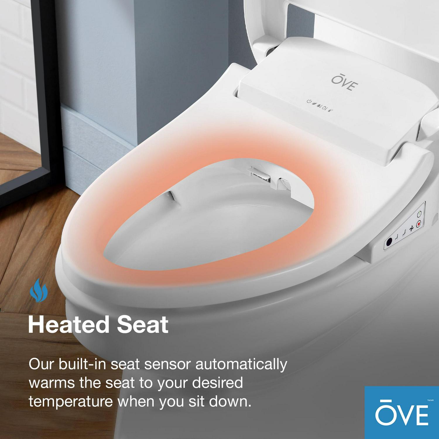 Ove Decors Calero Electric Bidet Elongated Toilet Seat, White - Image 11