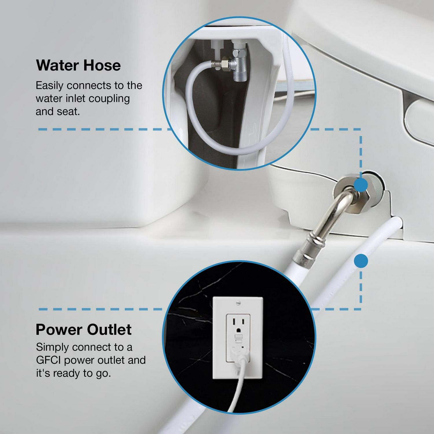 Ove Decors Calero Electric Bidet Elongated Toilet Seat, White - Image 14