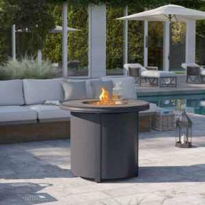 Ove Decors Davenport Grey Fire Table with Ceramic Top