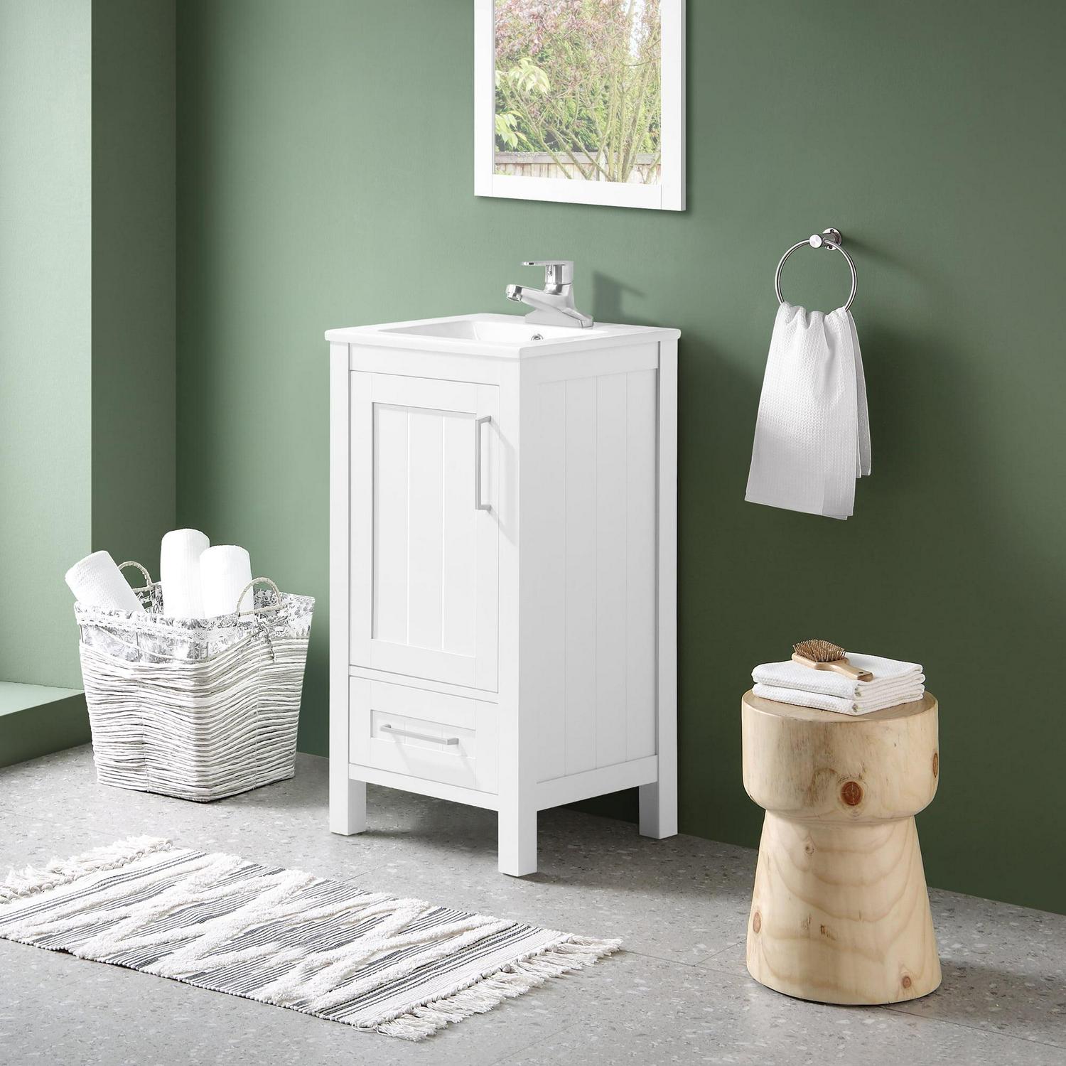 Ove Decors Kansas 18 W x 16" D Freestanding Bathroom Vanity with Sink, Pure White - Image 5