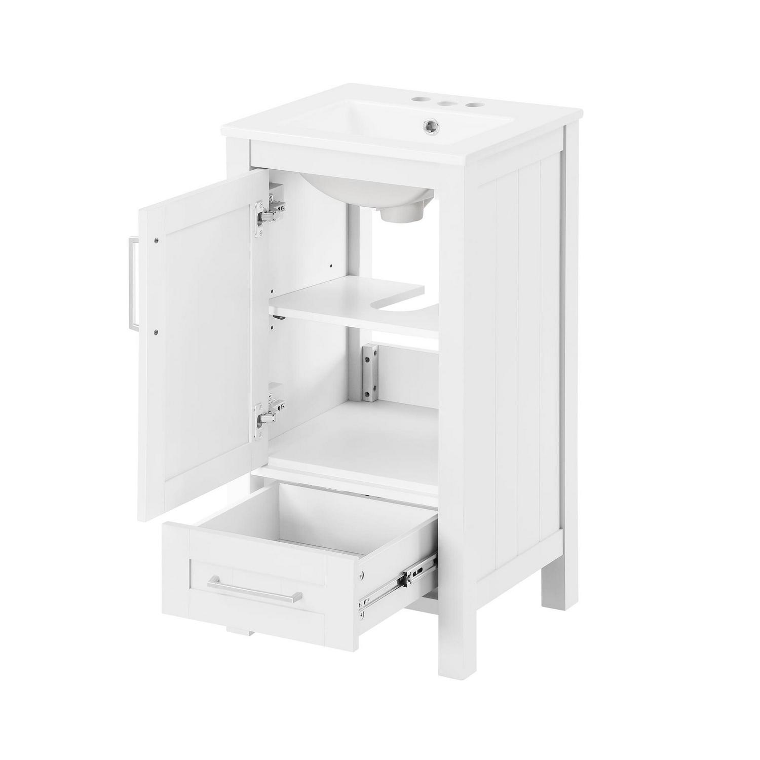 Ove Decors Kansas 18 W x 16" D Freestanding Bathroom Vanity with Sink, Pure White - Image 23