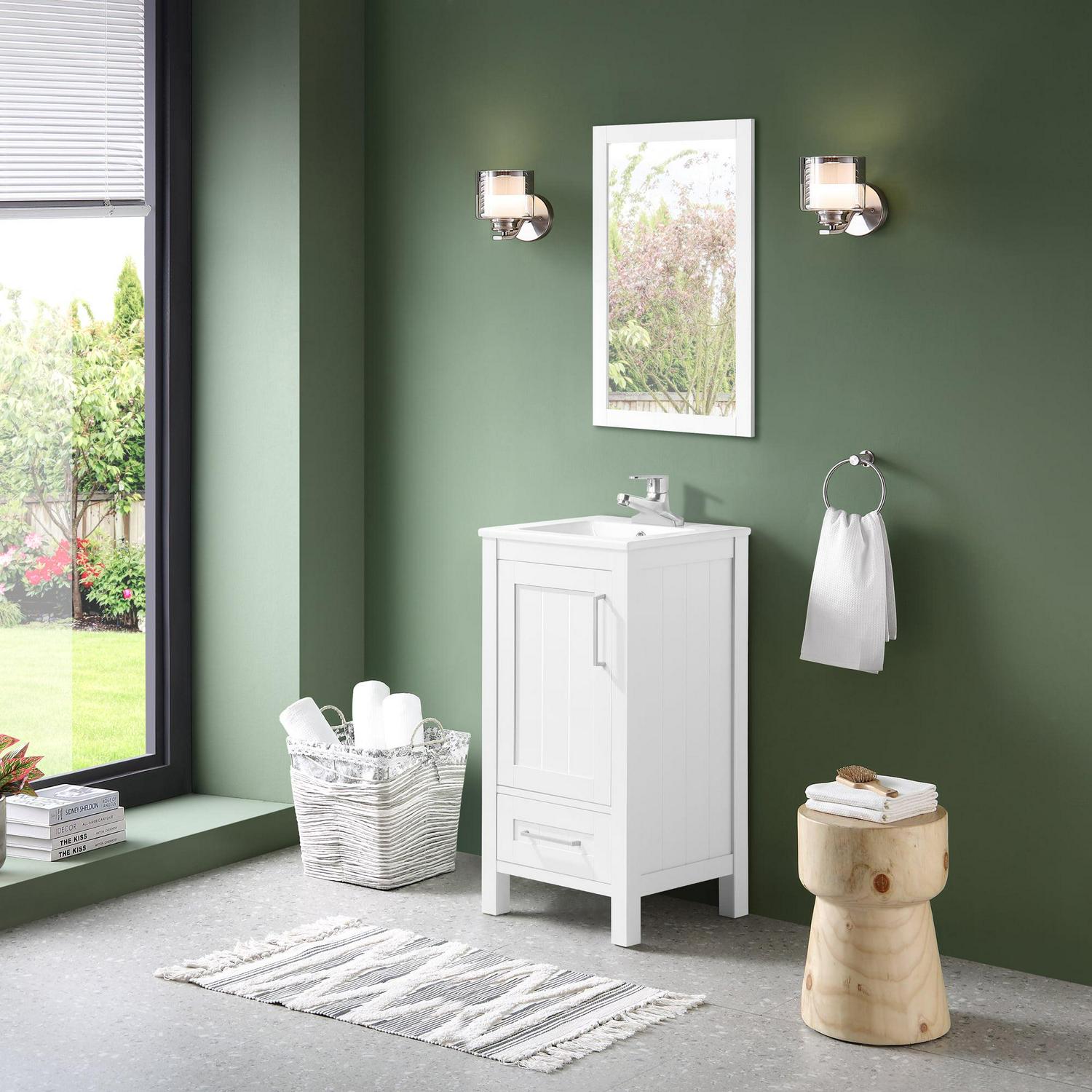 Ove Decors Kansas 18 W x 16" D Freestanding Bathroom Vanity with Sink, Pure White - Image 4