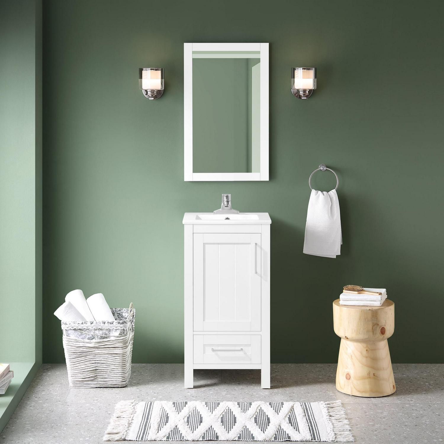 Ove Decors Kansas 18 W x 16" D Freestanding Bathroom Vanity with Sink, Pure White - Image 2