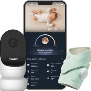 Owlet Dream Duo (Gen 2) - Smart Baby Monitor Bundle with Sock & Cam 2 HD Wifi Video - Mint