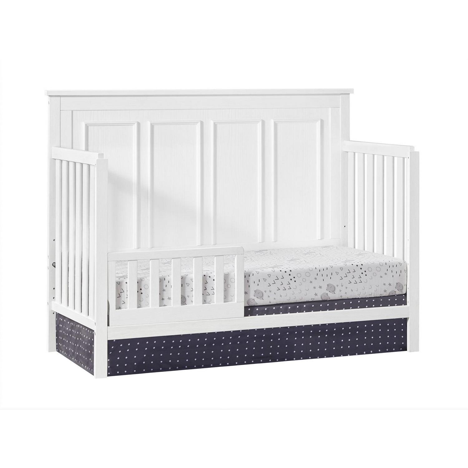 Oxford Baby Farmington 4-in-1 Convertible Crib, Rustic White, Wooden Crib - Image 2