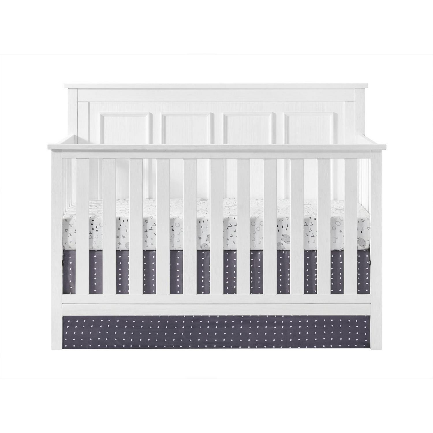 Oxford Baby Farmington 4-in-1 Convertible Crib, Rustic White, Wooden Crib - Image 5