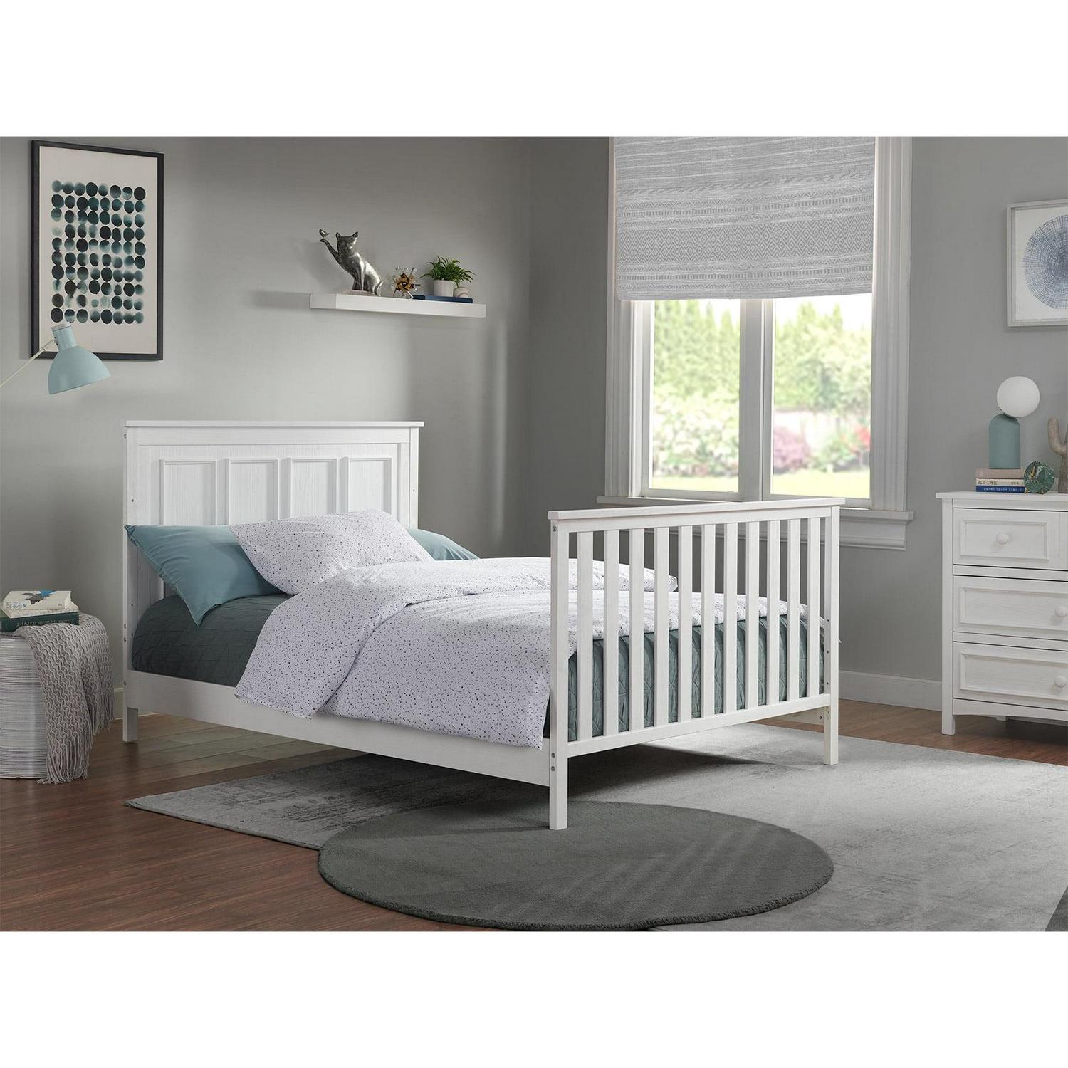 Oxford Baby Farmington 4-in-1 Convertible Crib, Rustic White, Wooden Crib - Image 12
