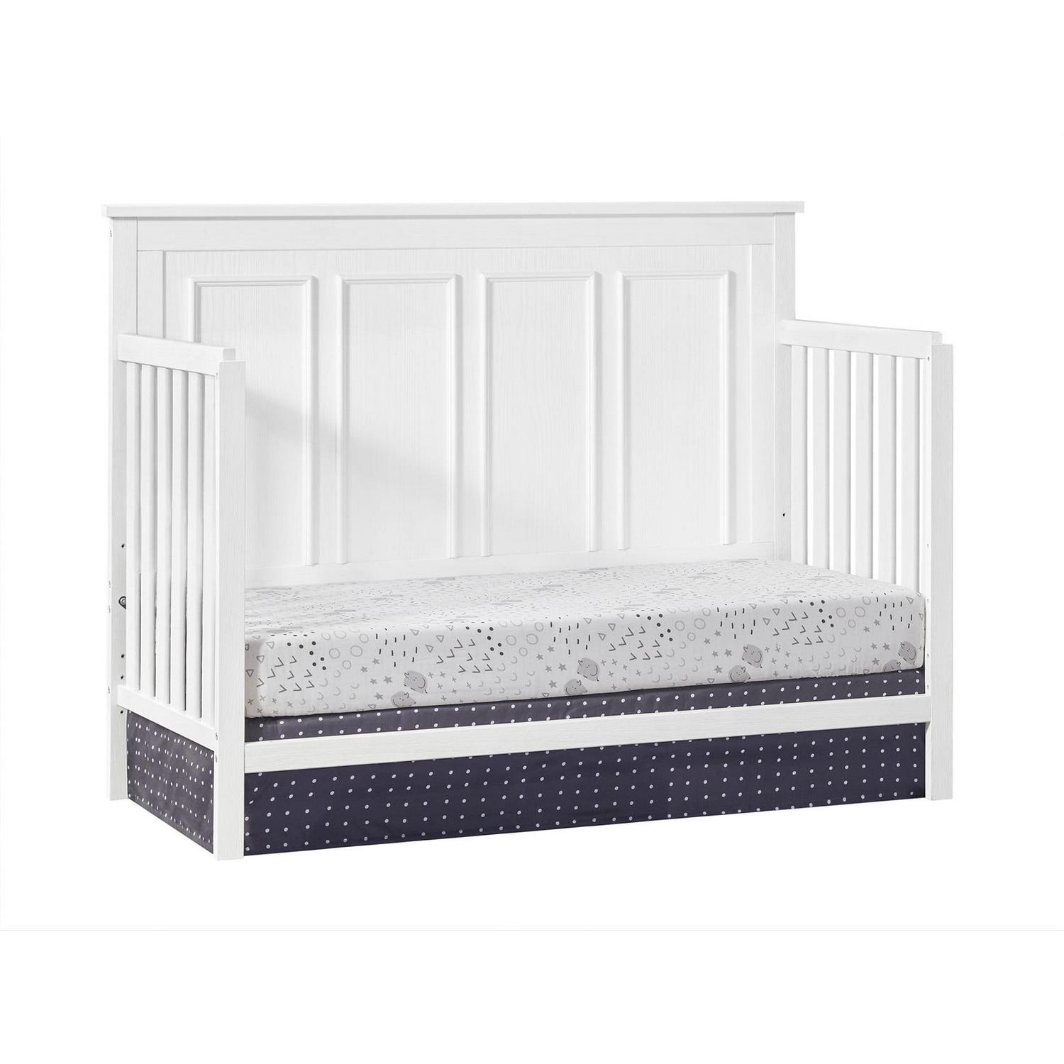 Oxford Baby Farmington 4-in-1 Convertible Crib, Rustic White, Wooden Crib - Image 3
