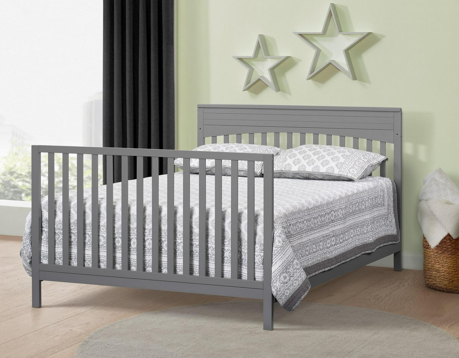 Oxford Baby Harper 4-in-1 Convertible Crib, Dove Gray, GREENGUARD Gold Certified, Wooden Crib - Image 3