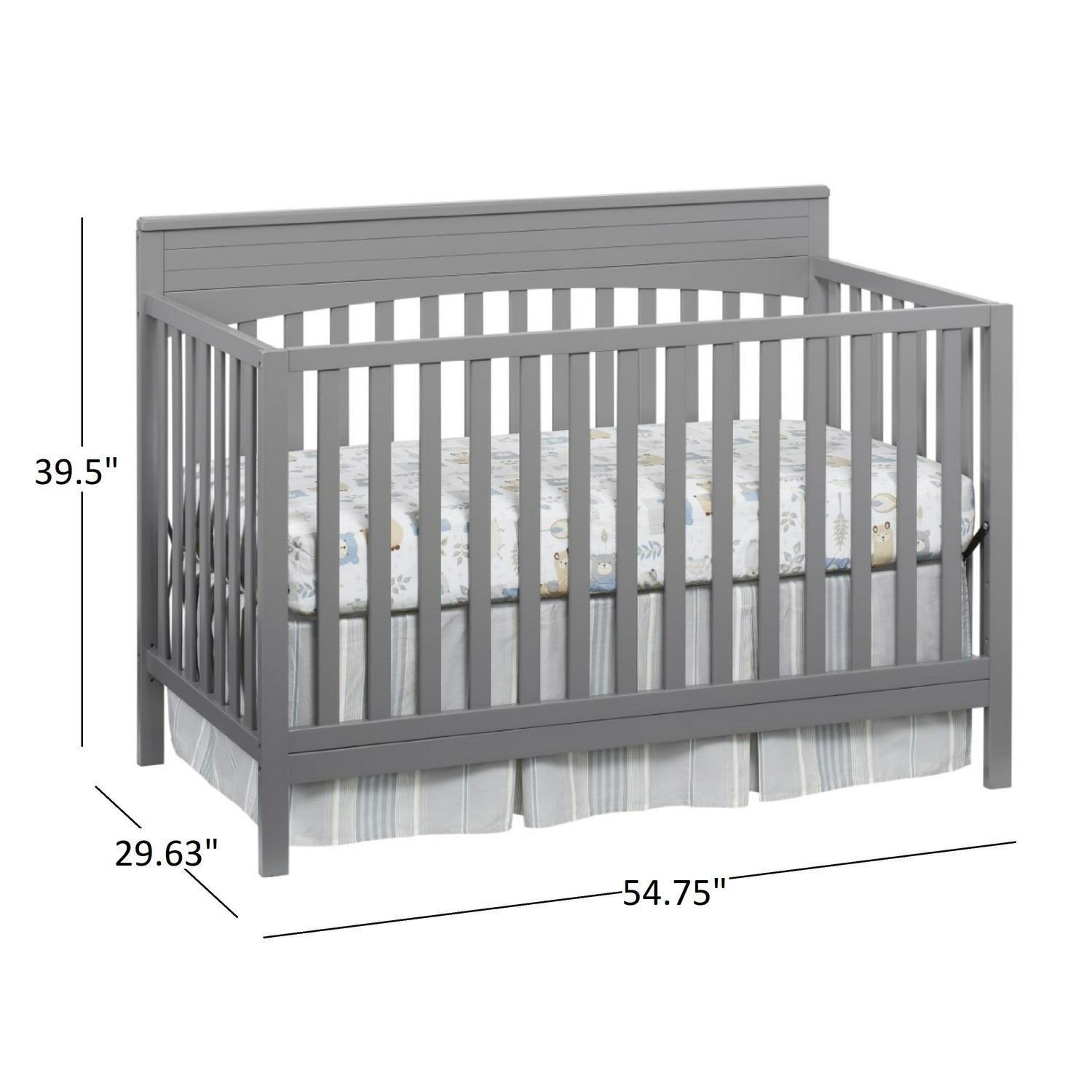 Oxford Baby Harper 4-in-1 Convertible Crib, Dove Gray, GREENGUARD Gold Certified, Wooden Crib - Image 8