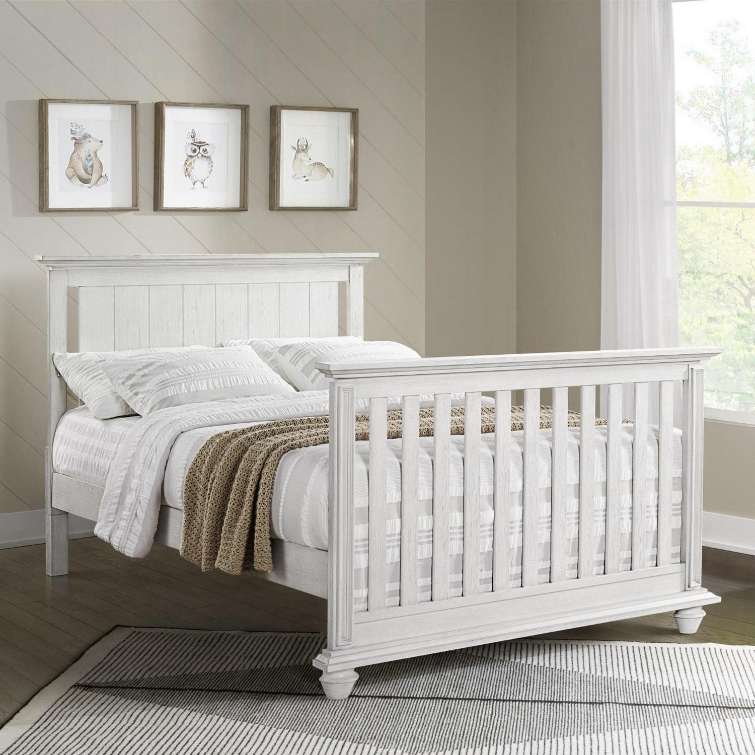 Oxford Baby Langston 4-in-1 Convertible Crib, Weathered White, Wooden Crib - Image 2