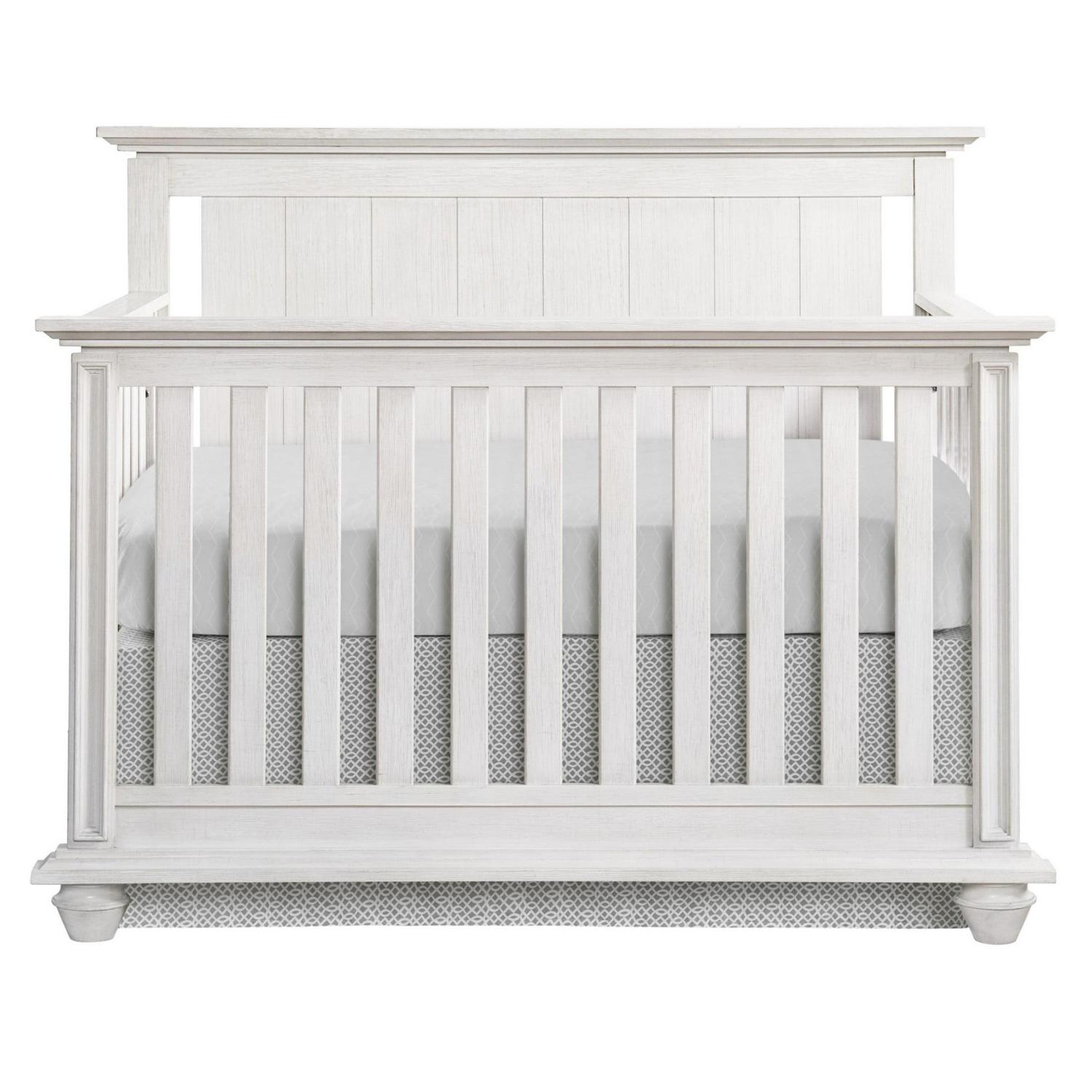 Oxford Baby Langston 4-in-1 Convertible Crib, Weathered White, Wooden Crib - Image 4